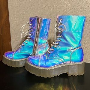Holographic Platform Boots from Dollskill!